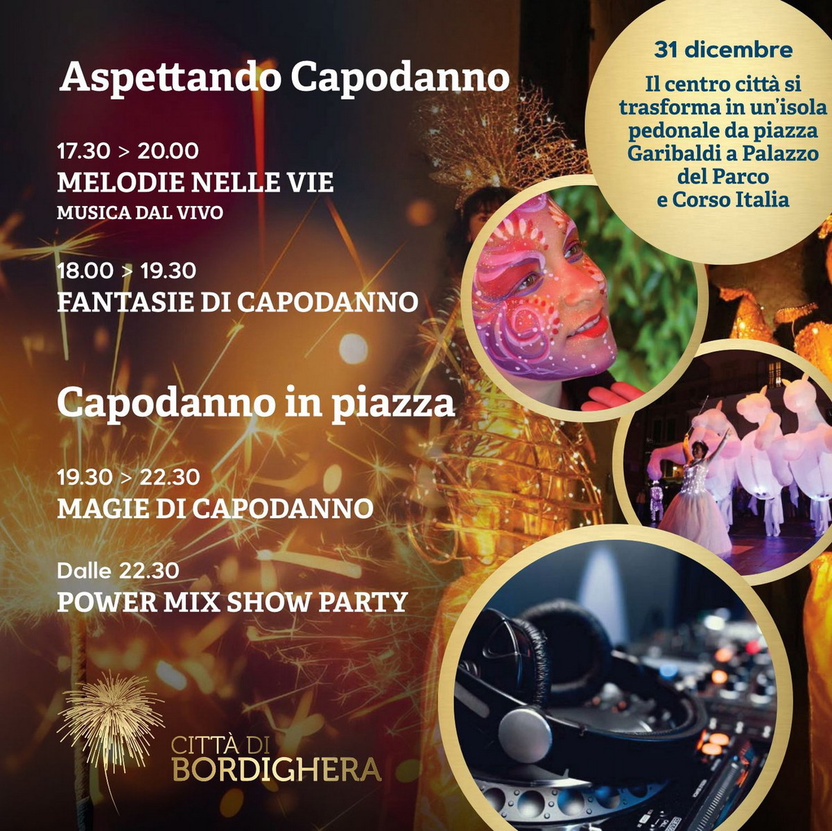 A Bordighera il conto alla rovescia di Capodanno inizierà alle 18.00 e