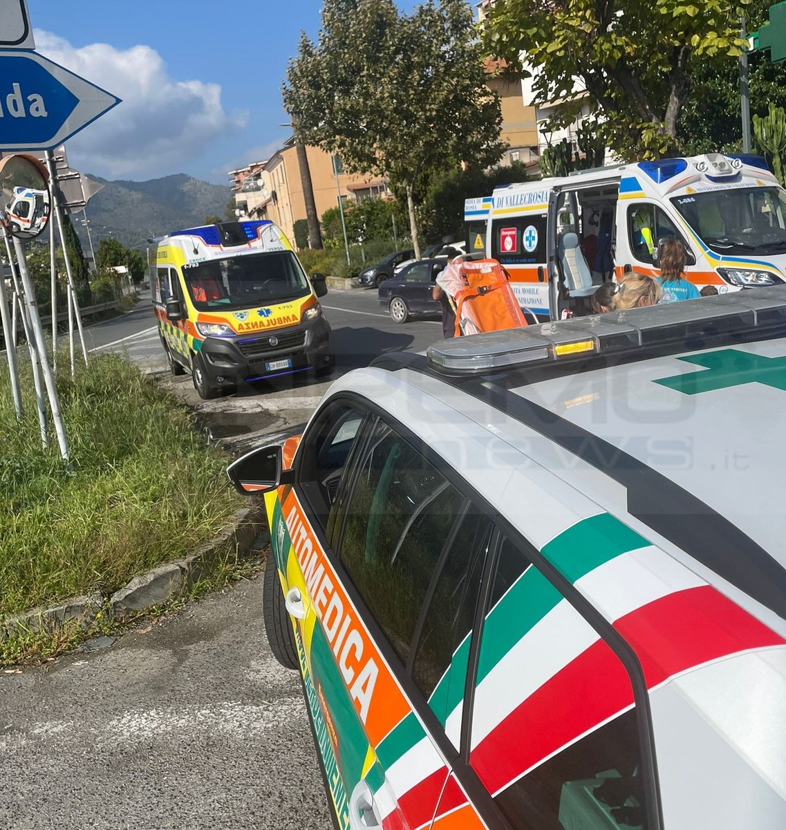a causa di quello scooter in modo contrario un cellulare a Roverino, scaldino e signora portati  nosocomio (Fotografia) – Sanremonews.it