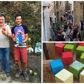 Ferragosto, primo torneo di bocce quadrate a Tavole: vince la coppia formata da Enrico Revello e Lillian, giovane turista francese