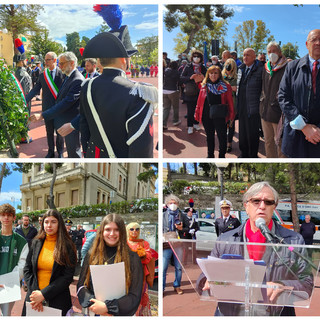 Imperia, l’anniversario della Liberazione celebrato in piazza della Vittoria. Il vicesindaco Giuseppe Fossati: “Una festa di tutti al di là delle divisioni politiche” (foto e video)