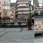 Capodanno in piazza a Ventimiglia, allestito il palco in via Ruffini (Foto e video)