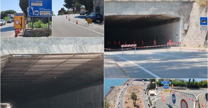 Ventimiglia, galleria 'Dogana' danneggiata: rimane chiusa la strada da Latte al confine (Foto e video)