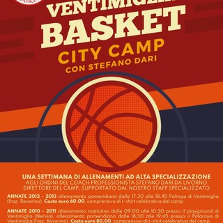 È alla porte dopo tre anni il 'City Camp' del Ventimiglia Basket