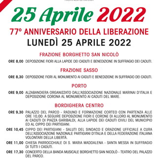 Bordighera: celebrazioni del 25 Aprile - Festa della Liberazione. tutto il programma