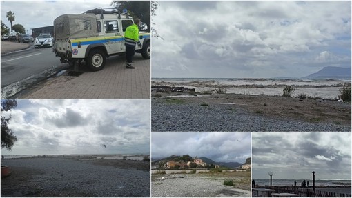 Mareggiata a Ventimiglia, migranti troppo vicini alla foce del Roya: allontanati (Foto)