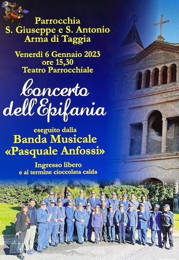 Taggia: venerdì prossimo, appuntamento con il Concerto dell'Epifania della Banda Pasquale Anfossi