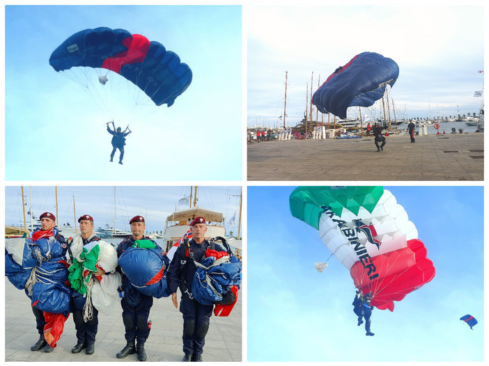 I paracadutisti del 'Tuscania' aprono il Raduno di Vele d’Epoca. Il sindaco Scajola: “Per il Centenario ci saranno ulteriori sorprese” (video)