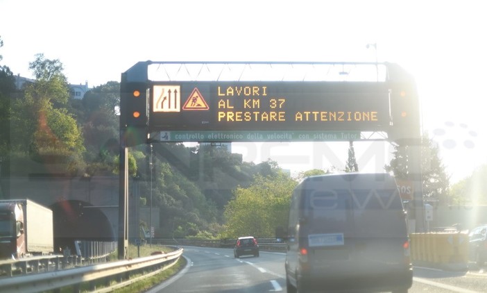 Viabilità: i cantieri della prossima settimana sull'Autostrada dei Fiori