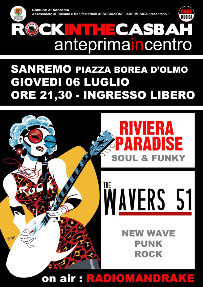 Sanremo: Rock in the Casbah scende in centro con l'anteprima in piazza Borea d’Olmo