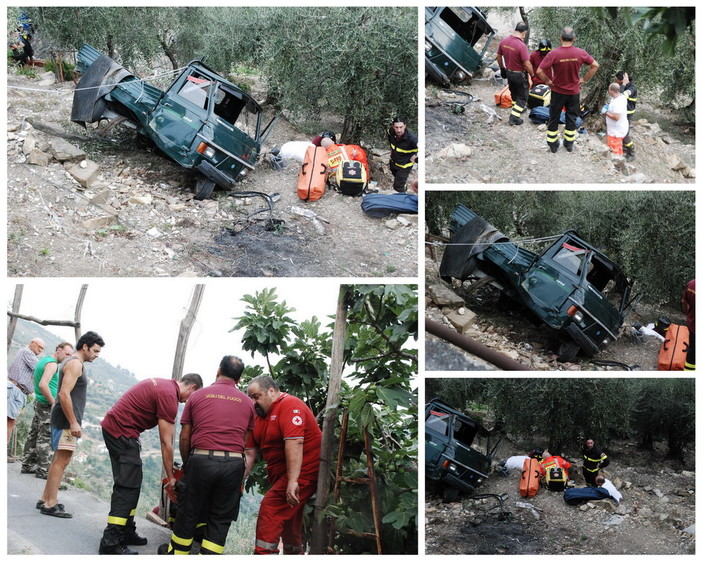 Sanremo: due anziani coniugi finiscono in una fascia con l'Ape, facendo un volo di circa 6 metri