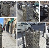 Sanremo: a pochi giorni dalla Pasqua eseguito il restyling delle fioriere nel centro della città (Foto)