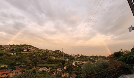 Sanremo: splendido arcobaleno nella serata della città dei fiori (Foto)