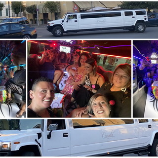 Taggia: addio al nubilato con una Limousine nel centro città per Denise, grande festa ieri sera (Foto)