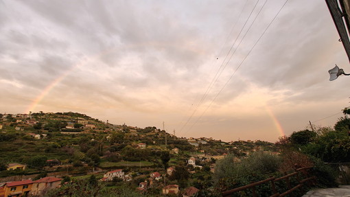 Sanremo: splendido arcobaleno nella serata della città dei fiori (Foto)