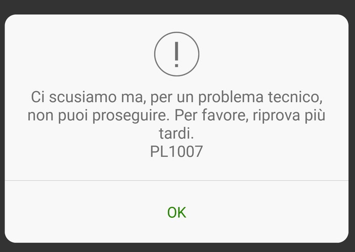 Il messaggio che appare ai clienti della San Paolo