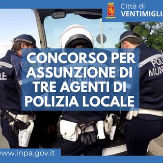 Il Comune di Ventimiglia assume tre agenti di Polizia Locale a tempo indeterminato