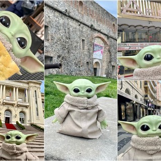Baby Yoda in giro per Sanremo