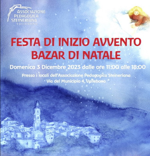 Vallebona: il 3 dicembre torna puntuale il 'Bazar di Natale' dell'associazione pedagogica Steneriana