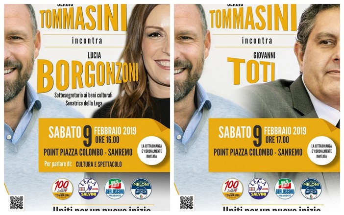 Sanremo: doppio appuntamento sabato prossimo al point di Tommasini con Lucia Borgonzoni e Giovanni Toti