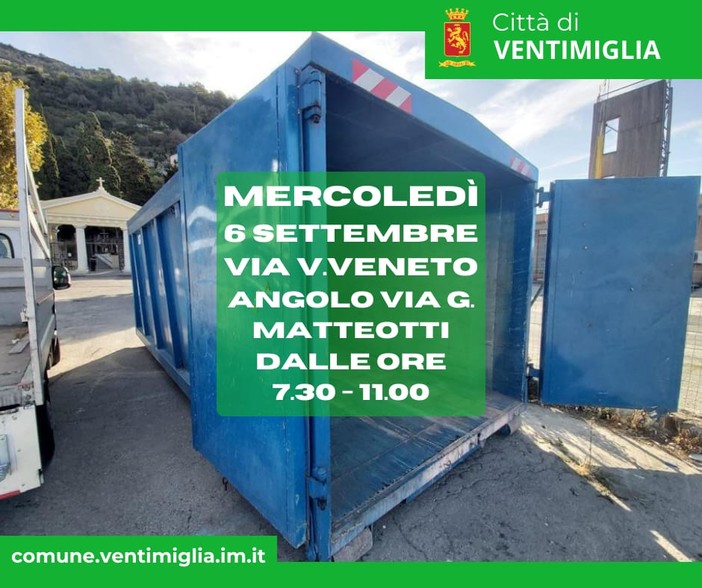 Ventimiglia: prosegue il servizio con gli 'scarrabili' contro le discariche abusive