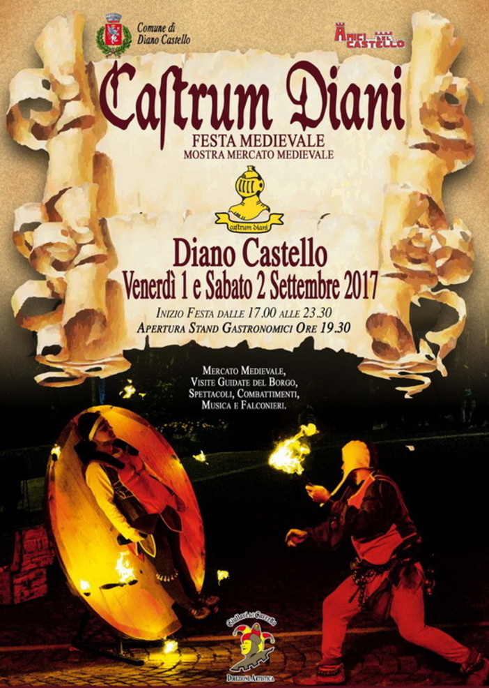 Diano Castello: venerdì e sabato prossimi appuntamento con la festa medievale 'Castrum Diani'