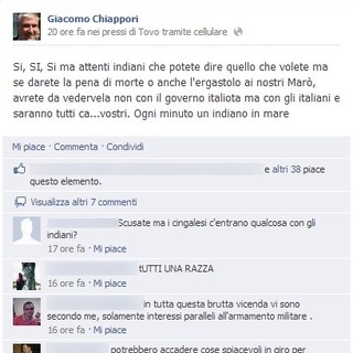 Il post sulla bacheca di Facebook