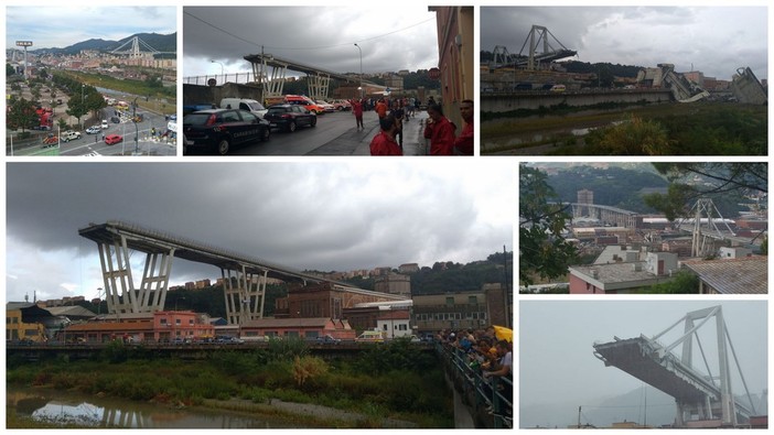 Il ponte &quot;Morandi&quot; crollato questa mattina