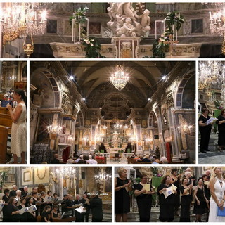 Bordighera: ieri sera alla chiesa di Santa Maria Maddalena il concerto della corale 'Sola Voce' di Roquebrune (Foto e Video)