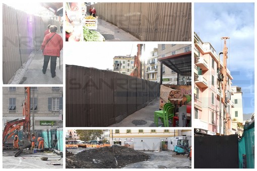 Sanremo: installati i pannelli fonoassorbenti al cantiere del park di piazza Eroi, commercianti soddisfatti (Foto)