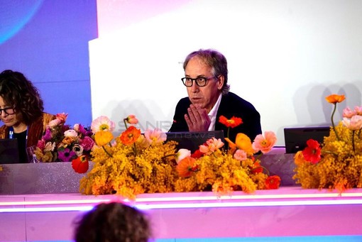 Alberto Biancheri in conferenza stampa al Casinò di Sanremo