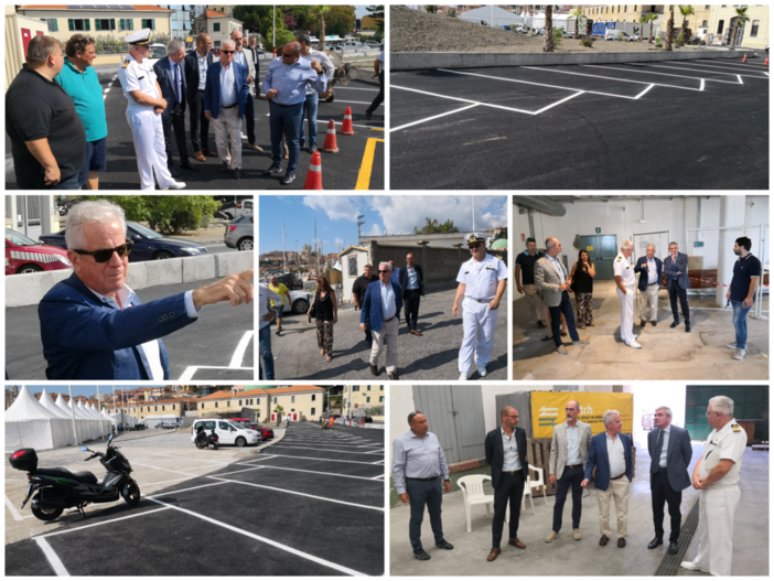 Imperia: inaugurata la nuova area parcheggio di calata Anselmi, Scajola &quot;Abbattiamo i muri e rilanciamo le aree degradate&quot; (Foto e video)