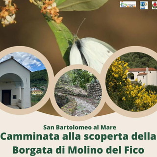 San Bartolomeo al Mare: sabato camminata a Molino del Fico, sull'antico sentiero tra Borgata Richieri e Pairola