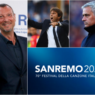 Calcio &amp; Festival: Amadeus: “Sarebbe bello avere Conte e Mourinho a Sanremo per un passaggio di testimone”