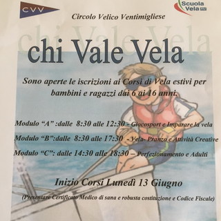 Ventimiglia: 'Chi vale... vela!' ecco i corsi di vela organizzati dal Circolo Velico Ventimigliese