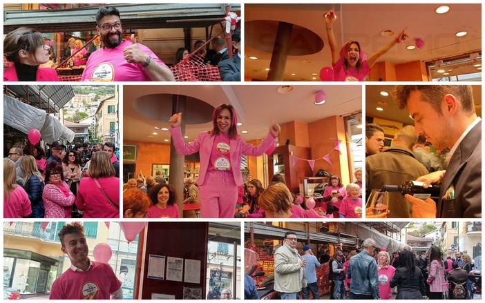 Ventimiglia, tutti in fucsia alla chiusura della campagna elettorale di Panetta (Foto e video)