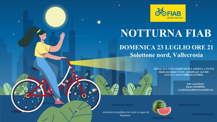 Facile pedalata in notturna della tra le vie del centro di Ventimiglia, Camporosso mare, Vallecrosia e Bordighera