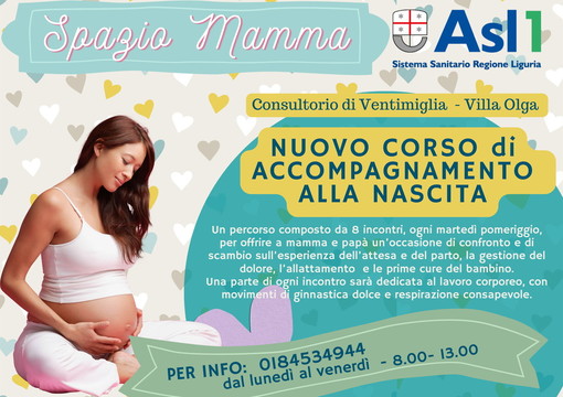 Da martedì prossimo al via a Ventimiglia i corsi di accompagnamento alla nascita