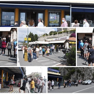 Ventimiglia: al confine migliaia di francesi affollano le rivendite di sigarette e liquori, attesa per il weekend (Foto e Video)