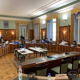 La sala del consiglio comunale di Sanremo