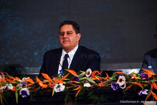 Giovanni Toti alla conferenza stampa all'Ariston Roof (Foto Dulio Rizzo)