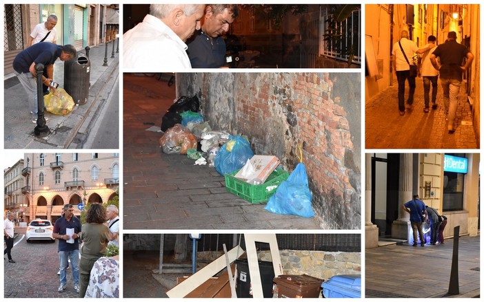 Sanremo: rifiuti e differenziata, prima serata della 'task force' con 30 verbali, nei primi 6 mesi sono stati già 900 (Foto e Video)