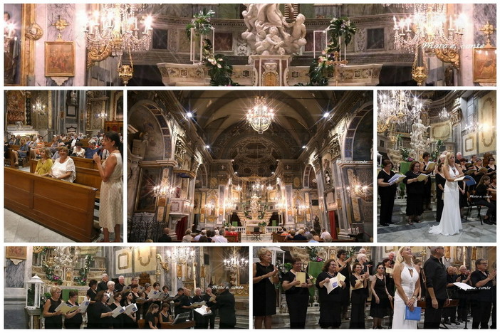 Bordighera: ieri sera alla chiesa di Santa Maria Maddalena il concerto della corale 'Sola Voce' di Roquebrune (Foto e Video)