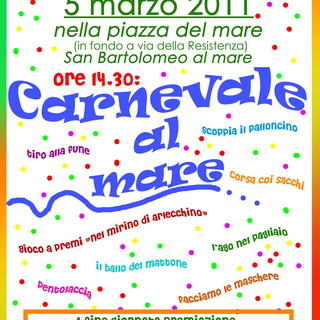 San Bartolomeo al Mare: sabato prossimo festa di Carnevale per i bambini