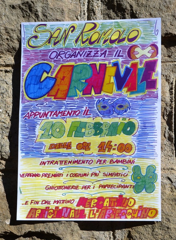 Sanremo: domenica prossima a San Romolo, giochi e divertimento con la Festa di Carnevale