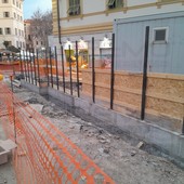 Sanremo: la musica all'Ariston ma in piazza Eroi i lavori per il nuovo parcheggio non si fermano (Foto)