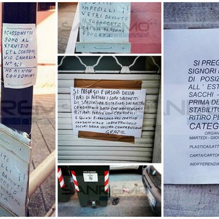 Sanremo: i cartelli alla 'Militello' per la differenziata 'porta a porta' spuntano come funghi a San Martino