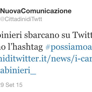 Da oggi i Carabinieri sono presenti anche sui 'social network' con gli account Twitter e su You Tube