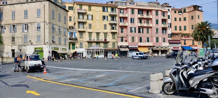 Il cantiere di piazza Eroi Sanremesi