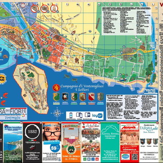 Nuovo input turistico: una nuova cartina di Ventimiglia distribuita per tutta la riviera con tutti i siti di interesse