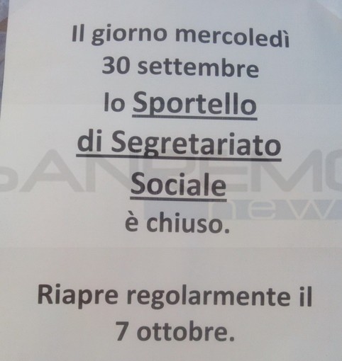 Ventimiglia: chiusura per una settimana dei Servizi Sociali, la protesta di un nostro lettore